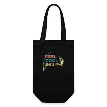 Reel Cool Uncle Fishing Daddy Fathers Day Dad - Gift Bag for Bottles - black - Front