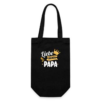 Vater Vatertag Papa - Geschenkbeutel für Flaschen - Schwarz - Vorne