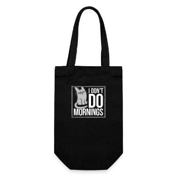 I Don't Do Mornings Morning People Cat Pet Funny - Gift Bag for Bottles - black - Front
