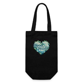 Bloom where you are planted - Gift Bag for Bottles - black - Front
