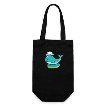Baby Wal Fisch Schwimmring Kind - Geschenkbeutel für Flaschen - Schwarz - Vorne