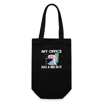 My office has a bed in it - Home Office Humor - Gift Bag for Bottles - black - Front