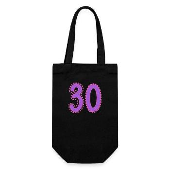30. 30 ANS. 30e ANNIVERSAIRE. ANNIVERSAIRE 30 ANS. - Sac à bouteille - noir - Devant