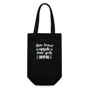 Mom turned upside down spells wow1 - Gift Bag for Bottles - black - Front