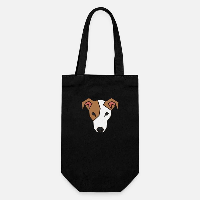 Jack Russell Faces 2a - Gift Bag for Bottles - black