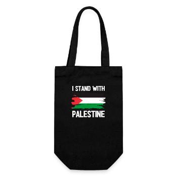 I STAND WITH Palestine - Gift Bag for Bottles - black - Front
