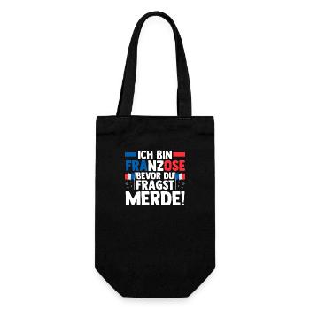 Franzose Französisch Frankreich - Geschenkbeutel für Flaschen - Schwarz - Vorne
