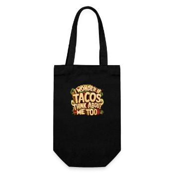 I wonder if Tacos think about me too - Geschenkbeutel für Flaschen - Schwarz - Vorne