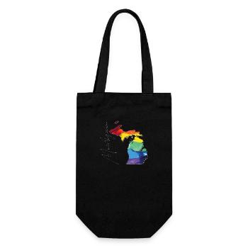Michigan (USA) | echte Flagge | LGBTQIA+ Script - Geschenkbeutel für Flaschen - Schwarz - Vorne