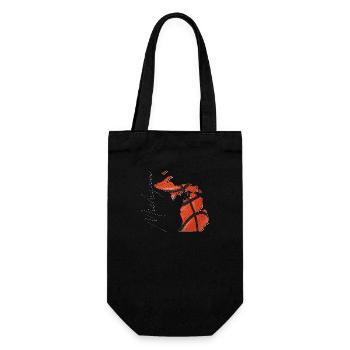 Michigan (États-Unis) | Vrai basket-ball | Carte Sct - Sac à bouteille - noir - Devant