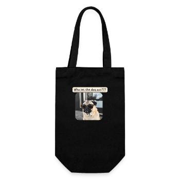 Pug, Who let the dog out - Gift Bag for Bottles - black - Front
