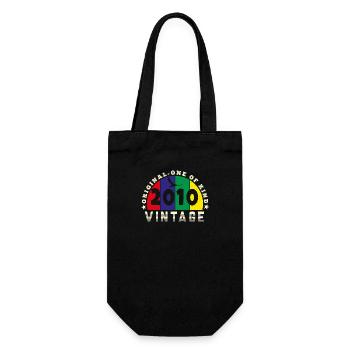 Jahrgang 2010 Retro - Bursdag - Geschenkbeutel für Flaschen - Schwarz - Vorne