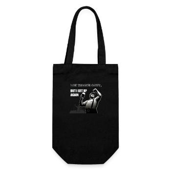 aber ich stehe wieder auf - Geschenkbeutel für Flaschen - Schwarz - Vorne