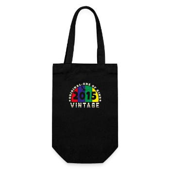 Jahrgang 2015 Retro - Bursdag - Geschenkbeutel für Flaschen - Schwarz - Vorne