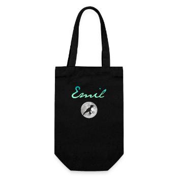 EMIL - Beau prénom de garçon avec dinosaure - Sac à bouteille - noir - Devant