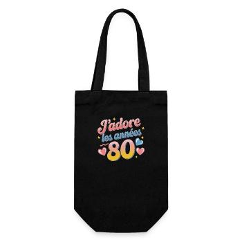 J'adore les années 80 - Sac à bouteille - noir - Devant