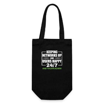 Netzwerkadministrator Netzwerktechniker - Geschenkbeutel für Flaschen - Schwarz - Vorne