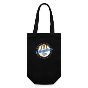 Zakynthos Insel in Griechenland Vintage Souvenir - Geschenkbeutel für Flaschen - Schwarz - Vorne