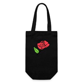 Pretty Beautiful Rose Blossom Leaf Roses Romantic - Gift Bag for Bottles - black - Front