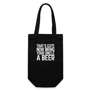 That's Cute Now Bring Your Uncle A Beer Lover Gift - Gift Bag for Bottles - black - Front