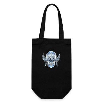 skull 12 - Gift Bag for Bottles - black - Front