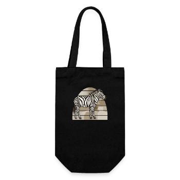 Zebra - Geschenkbeutel für Flaschen - Schwarz - Vorne
