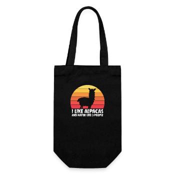 J’aime les alpagas drôle d’alpaga - Sac à bouteille - noir - Devant