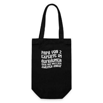 Dad of 2 children - Gift Bag for Bottles - black - Front