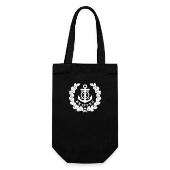 Skipper Anker Logo white - Geschenkbeutel für Flaschen - Schwarz - Vorne