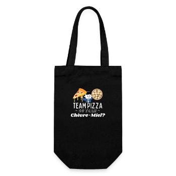 Team Pizza or Team Chèvre-Miel? - Gift Bag for Bottles - black - Front