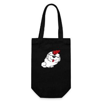 Dog Butterfly Nose Cute Funny Happy Comic - Gift Bag for Bottles - black - Front
