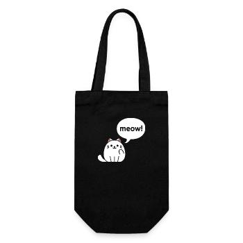 Miaou! - Chat Kawaii mignon - Sac à bouteille - noir - Devant