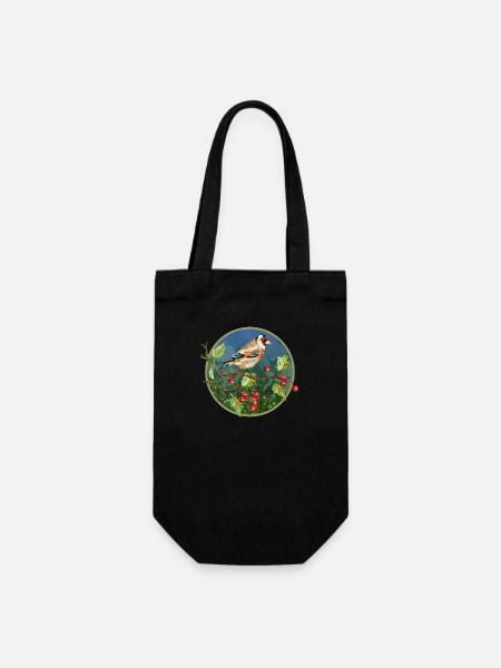 Bunter Vogel - Geschenkbeutel für Flaschen - Schwarz