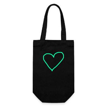 Türkises Herz Geschenkidee türkis grün blau Liebe - Geschenkbeutel für Flaschen - Schwarz - Vorne
