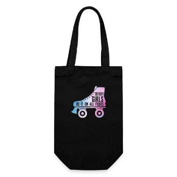 Derby Girls Do It On All Fours Roller Derby Skatin - Gift Bag for Bottles - black - Front