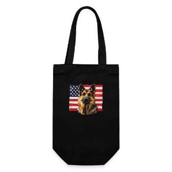 Berger allemand avec drapeau américain - Sac à bouteille - noir - Devant