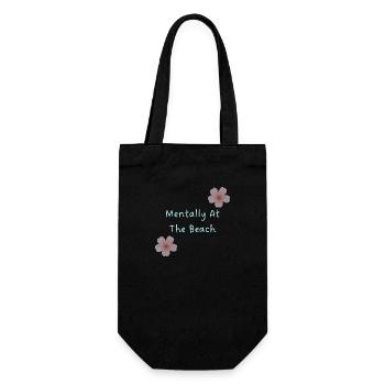 Mentally at the Beach – Dreamy Summer Soft Girl - Gift Bag for Bottles - black - Front