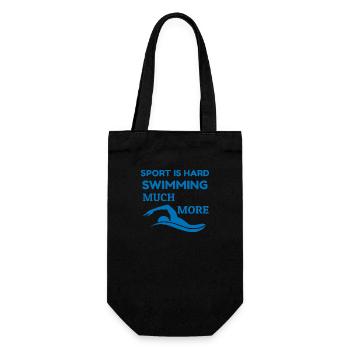 Engagierter Schwimmer - Sport ist schwer Zitat - Geschenkbeutel für Flaschen - Schwarz - Vorne