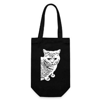 british shorthair cat white white cats - Gift Bag for Bottles - black - Front
