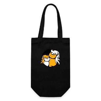 2 Mignon Chevaux Enfant Famille Maman Papa Maman Père - Sac à bouteille - noir - Devant