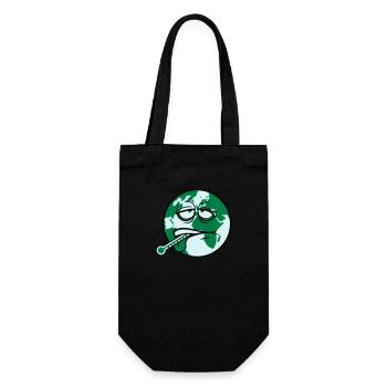 earth sick virus bacteria thermometer humanity - Gift Bag for Bottles - black - Front