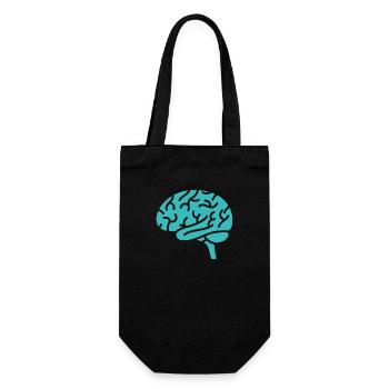 gehirn Anatomie Körper Organ Mensch Medizin Zellen - Geschenkbeutel für Flaschen - Schwarz - Vorne