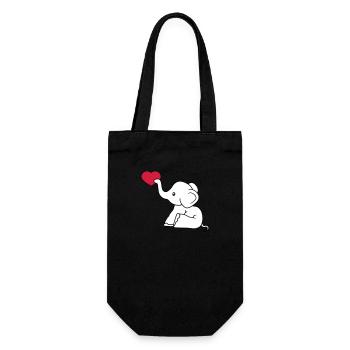 heart love give love in love elephant sitting sweet - Gift Bag for Bottles - black - Front