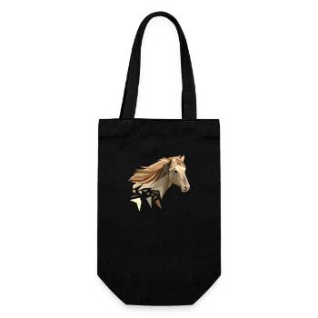 Horse geometrically low poly - Gift Bag for Bottles - black - Front
