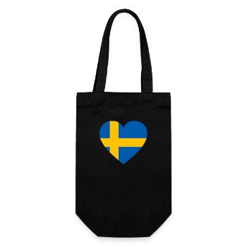 Coeur Suède Scandinavie amour - Sac à bouteille - noir - Devant