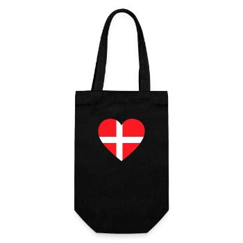 Heart Denmark Scandinavia love - Gift Bag for Bottles - black - Front