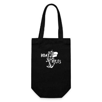 MY BOAT MY RULES CAPTAIN - Gift Bag for Bottles - black - Front