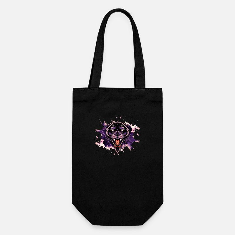 Panthère Panter Violet Noir Splash Animal Prédateur - Sac à bouteille - noir