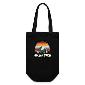 Arzgebirg Erzgebirge Berge Wandern Natur Geschenk - Geschenkbeutel für Flaschen - Schwarz - Vorne