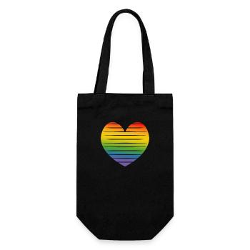 Regenbogenherz cut out LGBT lgbtqi queer - Geschenkbeutel für Flaschen - Schwarz - Vorne